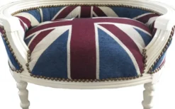 Casa Padrino Barock Hunde & Katzen Sofa Union Jack / Creme - Luxus Haustierbett - 71,5 x 53 x 41 cm