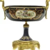 Casa Padrino Barock Keramik Vasen Set mit Schale Dunkelblau / Mehrfarbig / Gold - Deko Accessoires im Barockstil - Edel & Prunkvoll