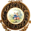 Casa Padrino Barock Keramik Wandbild mit verziertem Rahmen 38 x 32 cm - Barock Wanddeko Wandteller Antik Stil