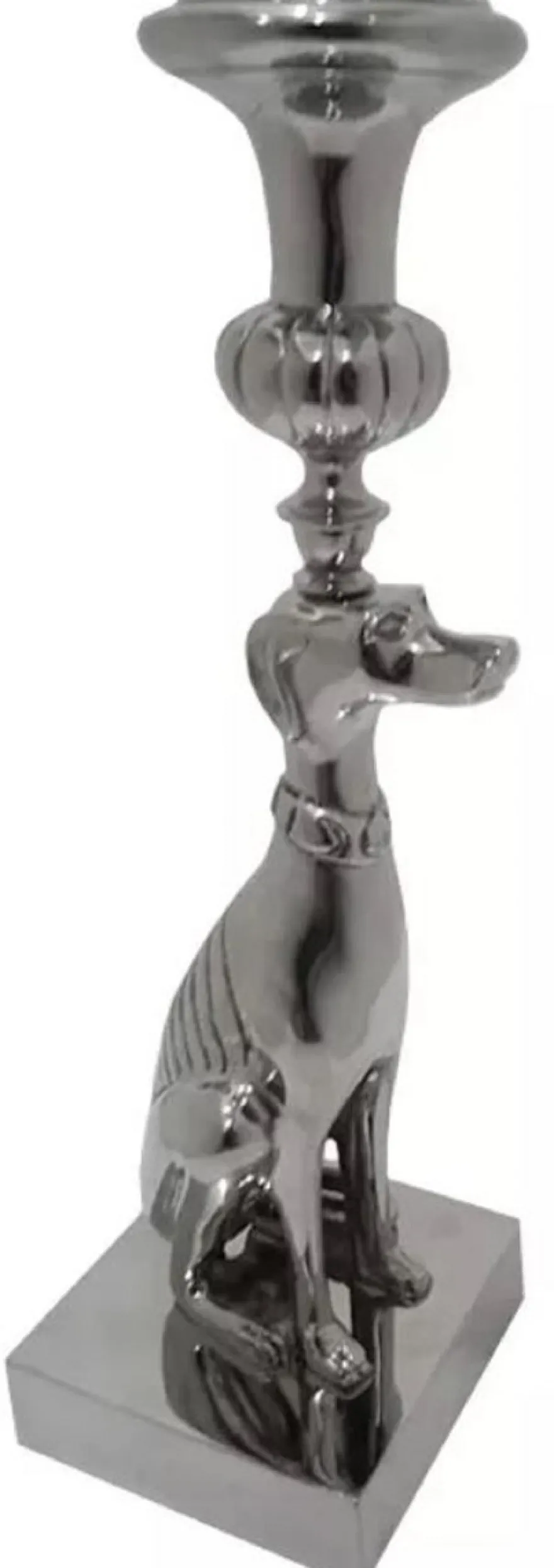 Casa Padrino Barock Kerzenhalter Hund 15 x 15 x H. 50 cm - Dekorativer Barockstil Metall Kerzenständer - Barock Deko Accessoires - Edel & Prunkvoll