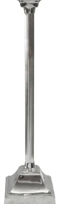 Casa Padrino Barock Kerzenhalter Silber 21 x 21 x H. 81 cm - Prunkvoller Barockstil Aluminium Kerzenständer - Barock Deko Accessoires