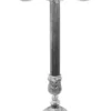 Casa Padrino Barock Kerzenhalter Silber / Schwarz 38 x 38 x H. 88 cm - Aluminium Kerzenständer im Barockstil - Barock Deko Accessoires