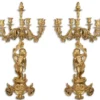 Casa Padrino Barock Kerzenständer Set Gold 46 x 46 x H. 83 cm - Edel & Prunkvoll