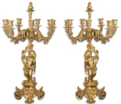 Casa Padrino Barock Kerzenständer Set Gold 46 x 46 x H. 83 cm - Edel & Prunkvoll