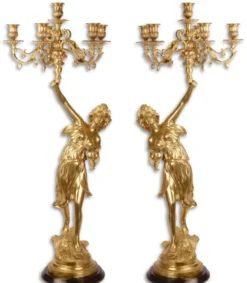 Casa Padrino Barock Kerzenständer Set Gold 32,5 x 32,5 x H. 87 cm - Hotel & Restaurant Deko
