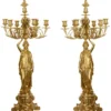 Casa Padrino Barock Kerzenständer Set Gold 37,5 x 32,5 x H. 86 cm - Edel & Prunkvoll