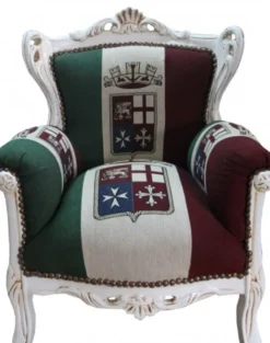 Casa Padrino Barock Kinder Sessel Italien Design Creme - Handgefertigter Thron aus Massivholz, Höhe 84 cm