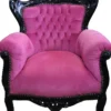 Casa Padrino Barock Kinder Sessel im Antik Stil, Rosa und Schwarz, Höhe 84 cm
