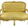 Casa Padrino Barock Kinder Sitzbank im Antik Stil, Gold mit Muster, 90 x 38 x 67 cm