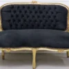 Casa Padrino Barock Kinder Sitzbank Schwarz / Gold 90 x 38 x H. 67 cm - Antik Stil Kindermöbel