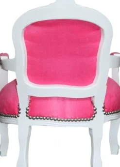 Casa Padrino Barock Kinderstuhl Prinzessin im Antik Stil, Rosa/Weiß, Höhe 71 cm