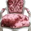 Casa Padrino Barock Kinder Stuhl Velour Altrosa / Silber - Kindermöbel