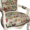Casa Padrino Barock Kinderstuhl im Comic Design Lederoptik und Antik Creme 51 x 71 cm