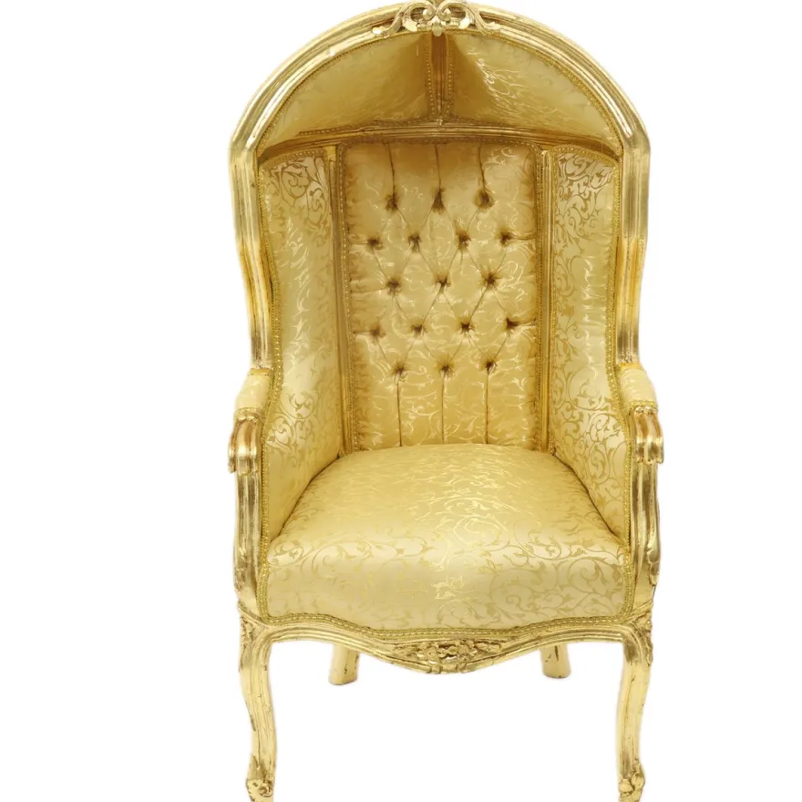 Casa Padrino Barock Kinder Thron Sessel Gold Muster /Gold - Ballon Sessel Barock Möbel