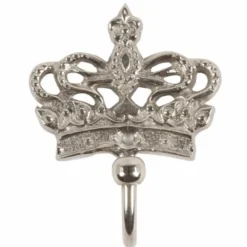 Casa Padrino Barock Kleiderhaken Krone Silber H. 8 cm - Barock Garderoben Accessoires