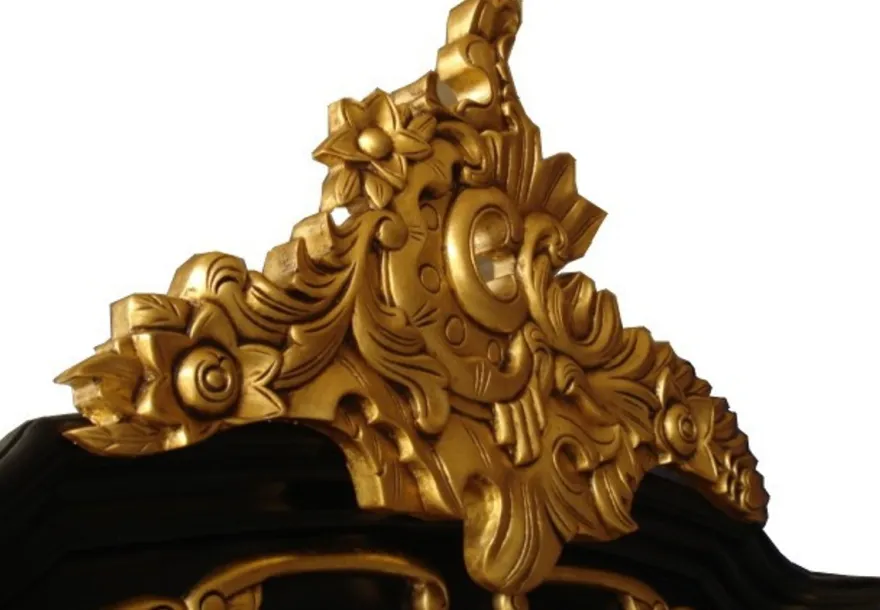 Casa Padrino Barock Kleiderschrank Schwarz / Gold - Schlafzimmer Schrank im Barockstil - Handgefertigte Barock Schlafzimmer Möbel