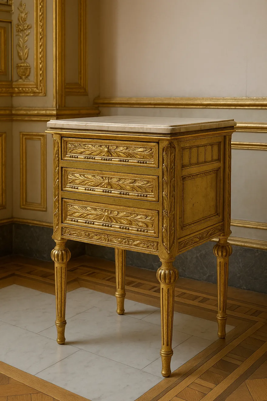 Casa Padrino Barock Kommode Antik Gold / Creme - Handgefertigte Barockstil Kommode mit 3 Schubladen