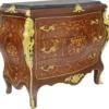 Casa Padrino Barock Kommode Braun / Gold / Schwarz 120 x 50 x H. 100 cm - Handgefertigte Massivholz Antik Stil Kommode mit 3 Schubladen und Marmorplatte - Möbel im Barockstil