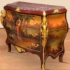 Casa Padrino Barock Kommode Braun / Gold / Rot - Handgefertigte Massivholz Kommode mit 3 Schubladen und Marmorplatte - Barock Möbel