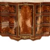 Casa Padrino Barock Kommode Braun / Gold / Creme 138 x 50 x H. 88 cm - Handgefertigte Massivholz Kommode mit 6 Schubladen und Marmorplatte