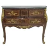 Casa Padrino Barock Kommode Braun mit grüner Marmorplatte 120 cm Handgefertigt - Barock Möbel Antik Stil