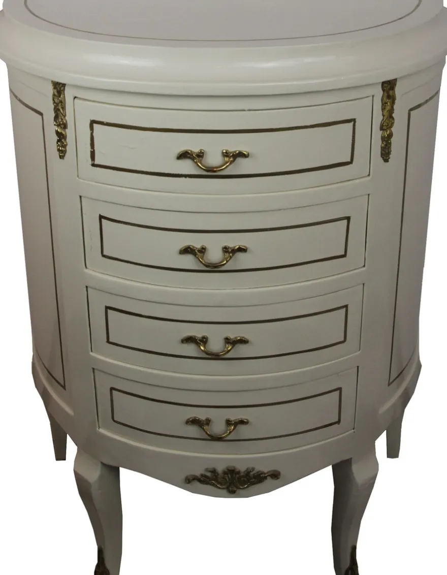 Casa Padrino Barock Kommode Creme/Gold Breite 68 cm - Antik Stil Möbel