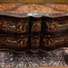 Casa Padrino Barock Kommode Dunkelbraun / Braun / Gold - Handgefertigte Antik Stil Massivholz Kommode mit 2 Schubladen - Barock Wohnzimmer Möbel