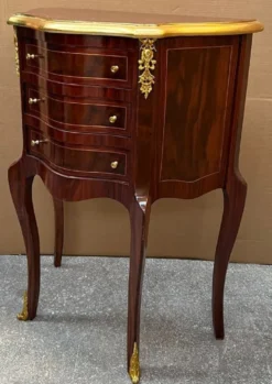 Casa Padrino Barock Kommode Dunkelbraun / Gold - Handgefertigte Massivholz Kommode im Barockstil - Antik Stil Nachttisch - Beistelltisch mit 3 Schubladen - Handgefertigte Barock Möbel