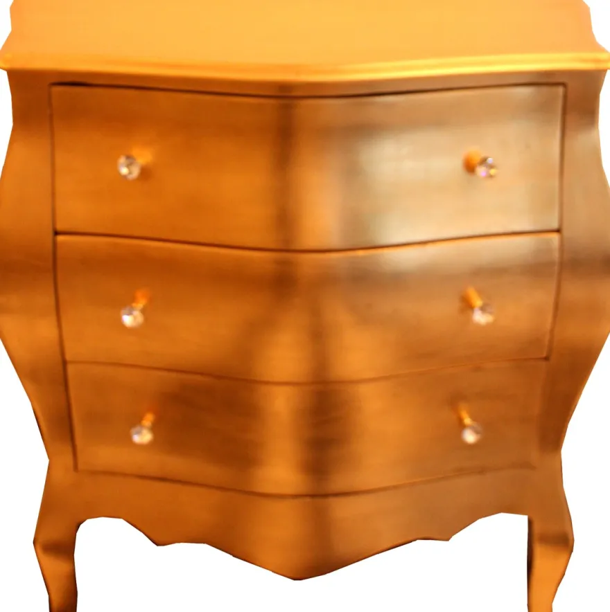Casa Padrino Barock Kommode Gold 103cm mit 3 Schubladen - Antik Stil Möbel Wohnzimmer