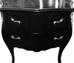 Casa Padrino Barock Kommode im Antik Stil in Schwarz, 103 x 52 x 89 cm