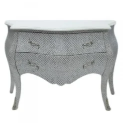 Casa Padrino Barock Kommode im prunkvollen Glitzerlook Weiß Breite 120 cm