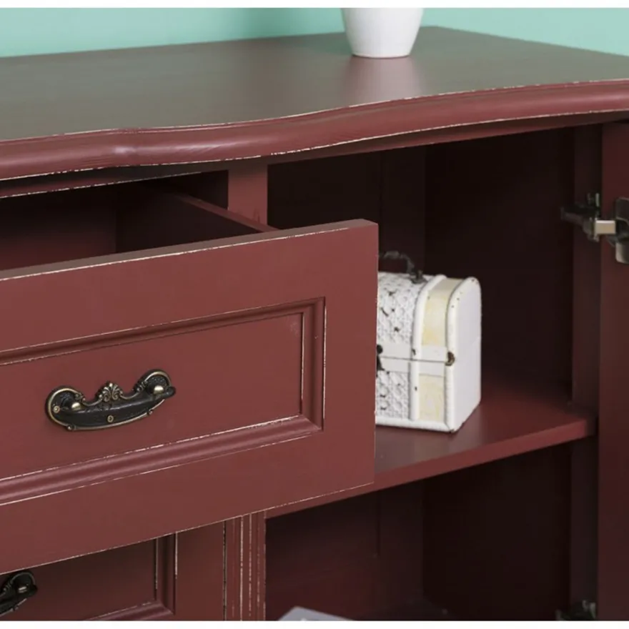 Casa Padrino Barock Kommode im französischen Antik Stil Rot - Möbel Antikstil