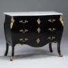 Casa Padrino Barock Kommode in Schwarz mit goldenen Applikationen und Marmorplatte 120 x 60 x 96 cm