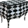 Casa Padrino Barock Kommode Karo Schwarz/Weiß 104 x 52 x 83 cm - Handgefertigte Luxus Kommode aus Massivholz