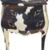 Casa Padrino Barock Kommode Kuhfell Schwarz / Weiß 100 cm - Möbel im edlen Antik Stil