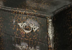 Casa Padrino Barock Kommode Leopard Grau 105 cm - Schrank Möbel