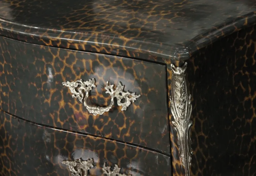 Casa Padrino Barock Kommode Leopard Grau 105 cm - Schrank Möbel