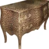 Casa Padrino Barock Kommode Leopard mit goldenen Metall Applikationen 123 cm - Barock Möbel
