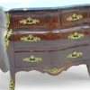 Casa Padrino Barock Kommode Mahagoni Braun mit Marmorplatte und goldenen Metallapplikationen 123 x 56 x 84 cm