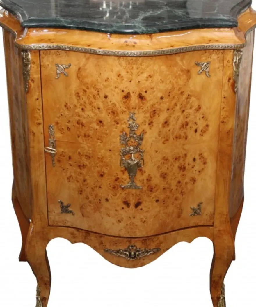 Casa Padrino Barock Kommode Mahagoni Hellbraun mit Marmorplatte - 88 x 40 x 87 cm