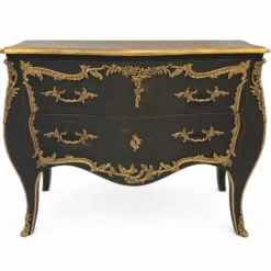 Casa Padrino Barock Kommode mit 2 Schubladen Schwarz / Gold 120 cm - Prunkvolle Barock Möbel - Barockstil Möbel