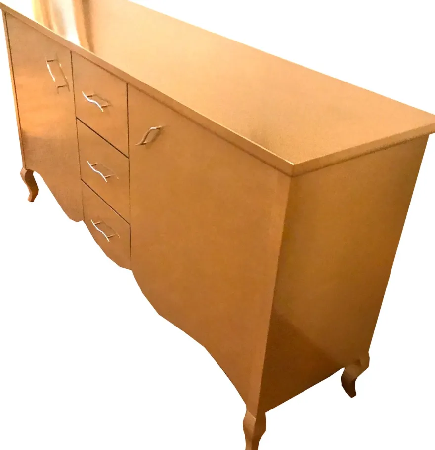 Casa Padrino Barock Kommode mit 2 Türen und 3 Schubladen Gold 160 x 45 x H. 87 cm - Modernes Barock Sideboard - Barock Wohnzimmermöbel