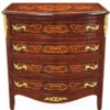 Casa Padrino Barock Kommode mit 4 Schubladen Braun Intarsien / Gold H. 90 cm - Prunkvolle Barock Möbel