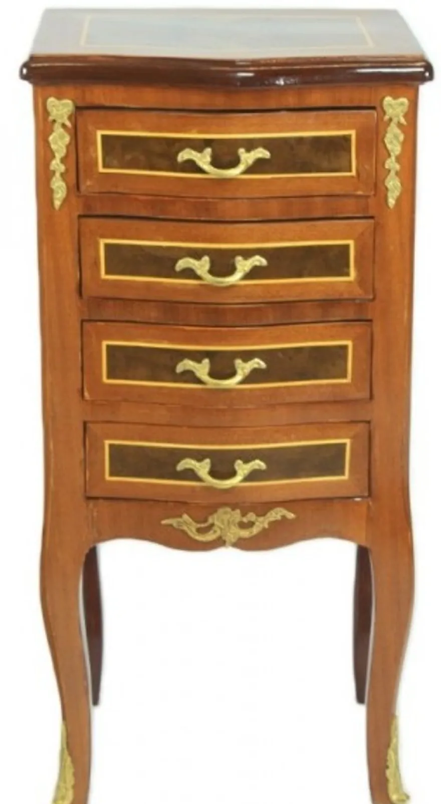 Casa Padrino Barock Kommode Mahagoni mit 4 Schubladen - Handgefertigt aus Massivholz, 40 x 30 x 80 cm