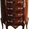 Casa Padrino Barock Kommode Mahagoni Braun mit Intarsien und Marmorplatte, Breite 68 cm, Höhe 89 cm - Barock Kommode - Limited Edition