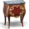 Casa Padrino Barock Kommode Mahagoni Braun mit Marmorplatte und goldenen Metallapplikationen 62 x 34 x 75 cm