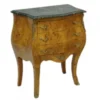 Casa Padrino Barock Kommode mit Marmorplatte aus Nussbaum, H 75 cm, B 60 cm - Nachttisch Konsole