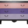 Casa Padrino Barock Kommode Rosa / Lila / Onyx 110 cm - Möbel