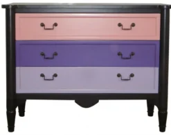 Casa Padrino Barock Kommode Rosa / Lila / Onyx 110 cm - Möbel