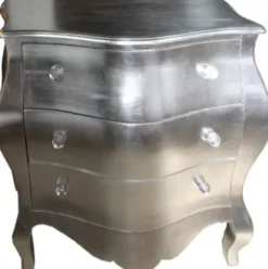 Casa Padrino Barock Kommode Silber 105 x 64 x 92.5 cm - Handgefertigtes Unikat